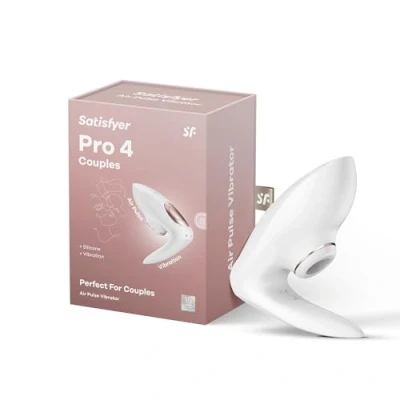 Abbildung von Satisfyer Pro 4 Couples Vibrator und Druckwellen Stimulation Sex Spielzeug für Frau Mann Dildo Sauger Klitoris leise stark Einführ Auflegevibrator