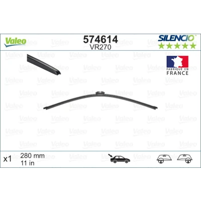 Abbildung von Scheibenwischer Valeo Silencio X.trm 574614 280mm hinten Rahmenlos FORD: FIESTA 7, Ecosport Mk2, Mondeo 5 Kombi, BMW: 3 Touring, X3, iX3