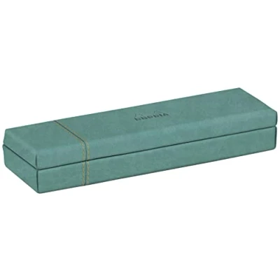 Abbildung von Rhodia 194518C Stiftetui 21x5, 5x3 cm, elegant aus Kunstleder, ideal für Stifte, Pinsel &amp; Kugelschreiber, 1 Stück, Seegrün