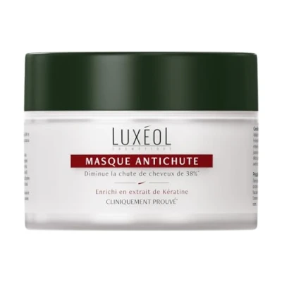 Abbildung von LUXÉOL Haarmaske gegen Haarausfall Volumen &amp; Glanz reduziert Haarpflege angereichert mit Keratin Extrakt 200 ml