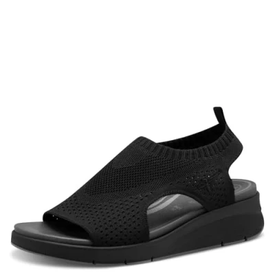 Abbildung von Tamaris COMFORT Damen Sandalen mit Absatz Elastisch Vegan, Schwarz (Black), 36 EU