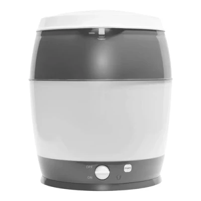 Abbildung von MAM Sterilisator, elektrischer Dampfsterilisator für Babyflaschen, Sauger &amp; Zubehör, zuverlässiger Vaporisator inkl. Oberkorb und Zange, grau