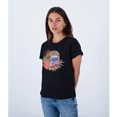 Abbildung von Hurley meta Sportswear LLC Damen Leopard Classic Tee Tshirt, schwarz, S