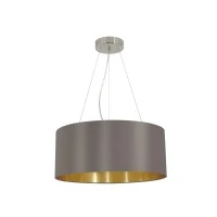 Abbildung von Eglo 31608 Pendelleuchte MASERLO Textil cappuccino, gold E27 3X60W H:110cm Ø53cm dimmbar höhenverstellbar