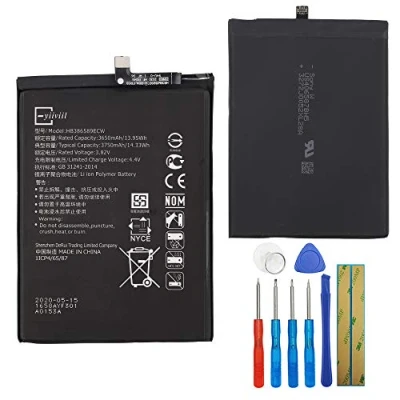 Abbildung von NEU LiIon Ersatz AKKU Batterie HB386589ECW Kompatibel mit Huawei P10 Plus/Honor 8X/Honor View/Mate 20 Lite/Nova 5T with Tools