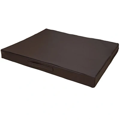 Abbildung von CopcoPet Hundematte Jumbo, 90 x 70 8cm, Dunkelbraun, abwaschbares Hundebett aus kratzfestem Kunstleder, orthopädisches Hundekissen mit Viscoschaumfüllung