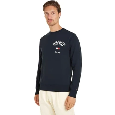 Abbildung von Tommy Hilfiger Arched Varsity Sweatshirt, Herren, Größe: Medium, Desert sky