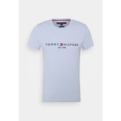 Abbildung von Tommy Hilfiger LOGO TEE Tshirt print, Herren, Größe: XS, Breezy blue