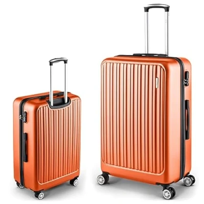 Abbildung von Easy Move ABS Hartschalenkoffer [ERGONOMISCH &amp; SICHER] Großer Trolley Koffer mit 360 Rädern, Zahlen Schloss reisekoffer groß, hartschalenkoffer, Luggage (Orange, 65cm) *