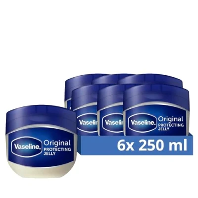 Abbildung von Vaseline Original Petroleum Jelly Moisturruiser Hautpflege für rissige, trockene Haut und Ekzemlinderung 6 x 250 ml