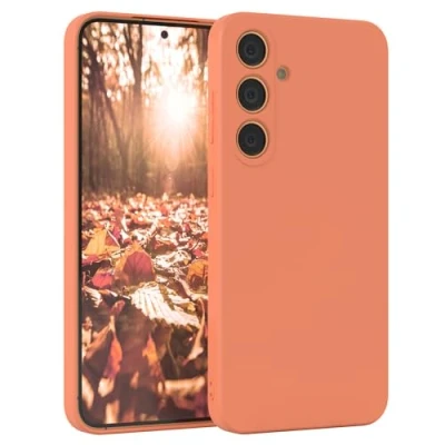 Abbildung von EAZY Case Silikonhülle für Samsung Galaxy S24 Plus Hülle Silikon Orange weich stoßfeste Handyhülle Schutzhülle mit Kameraschutz Dünn Premium Schutz Cover Phone Bumper in
