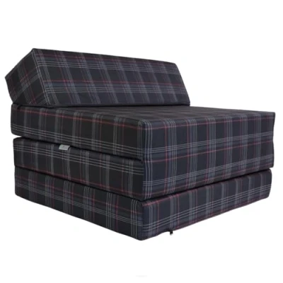Abbildung von Klappmatratze Gästematratze Kopfteil VW GTI Muster 200x70x10cm Bezug, FORTISLINE, 10 cm hoch, (Set), Bezug Waschbar
