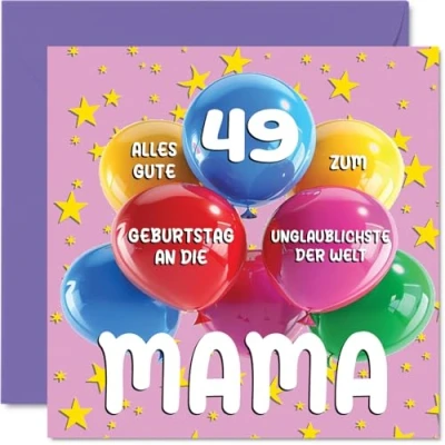 Abbildung von Stuff4 49. Geburtstagskarte Mama Unglaublichsten der Welt Geburtstagskarten für 49 Jahre von Tochter Sohn, 145mm Geburtstag Glückwunschkarten
