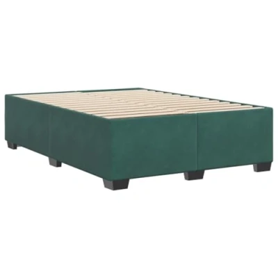 Abbildung von vidaXL Bettgestell, Bettrahmen mit Lattenrost, Polsterbett Bett für Schlafzimmer, Doppelbett Schlafzimmerbett, Dunkelgrün 140x190cm Samt