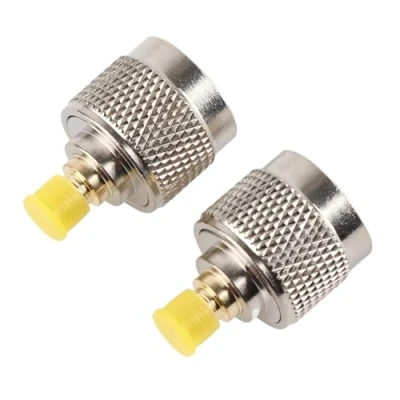Abbildung von Walfront 2 Stücke RF Stecker Koaxial Adapter N auf SMA Buchse Test Converter 0 6 GHz Frequenz Kupfer vergoldet