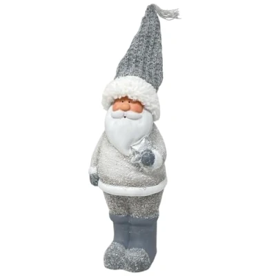 Abbildung von Dadeldo Living &amp; Lifestyle Weihnachtsmann Dekofigur Grau Keramik 23cm Weihnachtsdeko