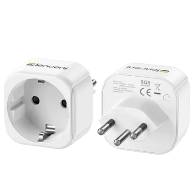Abbildung von LENCENT 2X Netzadapter EU DE auf CH Reisestecker Typ J Schuko Reise Adapter für Schweiz Liechtenstein Steckdosenadapter