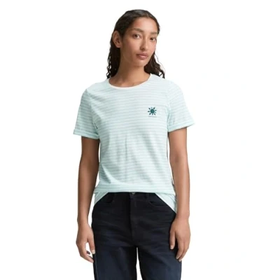 Abbildung von TOM Tailor MIT Streifenmuster Tshirt print, Damen, Größe: Medium, Blue white irregular stripe