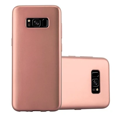 Abbildung von Cadorabo Hülle kompatibel mit Samsung Galaxy S8 Schutzhülle TPU Silikon Case Metallic Design Slim Kratzfest Weiche Gummi Rundumschutz für in Rosa