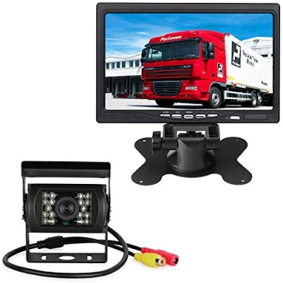 Abbildung von Pumpkin 1:Rückfahrkamera mit Monitor,18LEDs Wasserdichtes Nachtsicht Rückfahrkamera 10M Kabel +12V 24V 7 &quot;TFT LCD HD Kamera Monitor(Ohne Parklinie) für Bus/LKW/Anhänger/Wohnmobil
