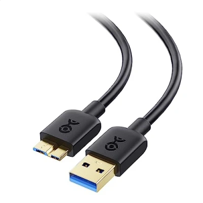 Abbildung von Cable Matters USB 3.0 Kabel auf Micro B 3 m (USB Festplattenkabel, Externe Festplatte Kabel, Kabel) in Schwarz Meter