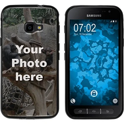 Abbildung von PhoneNatic Case kompatibel mit Galaxy Xcover 4 / 4s Personalisierte Handyhülle schwarz zum selbst gestalten eigenem Foto