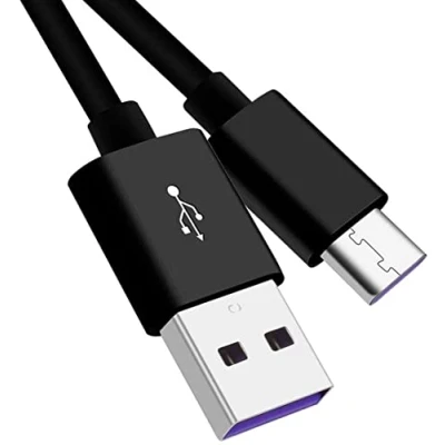 Abbildung von PremiumCord Schnellladekabel USB C 2m, Superschnellladung 5A, Typ Stecker auf A Stecker, 2.0, Schnelllade und Datenkabel passend für Geräte, schwarz, 2m