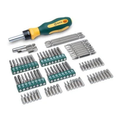 Abbildung von SATA ST09326SJ Bit Ratschen Schraubendreher Set, 80 Tlg. mit ergonomischem Griff für hohe Kraftübertragung in robustem Koffer