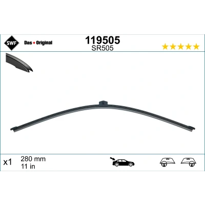 Abbildung von Scheibenwischer Swf 119505 285mm hinten CUPRA: Formentor SUV, MERCEDES BENZ: C Klasse T modell, BMW: 2 Gran Tourer