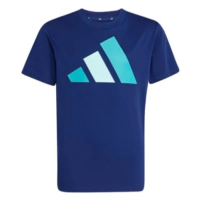 Abbildung von adidas Unisex Kinder Essentials Big Logo T Shirt, Dark Blue/Pure Teal/Halo Mint, 15 16 Years