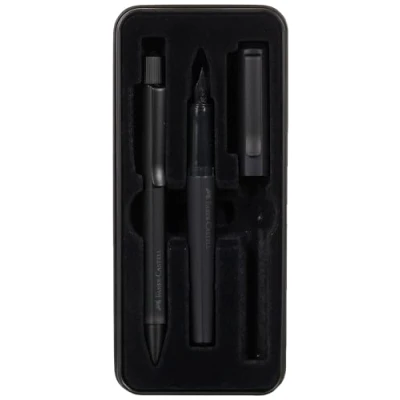 Abbildung von FABER CASTELL 140579 Geschenkset Hexo Schwarz, mit Füller M und Drehkugelschreiber B