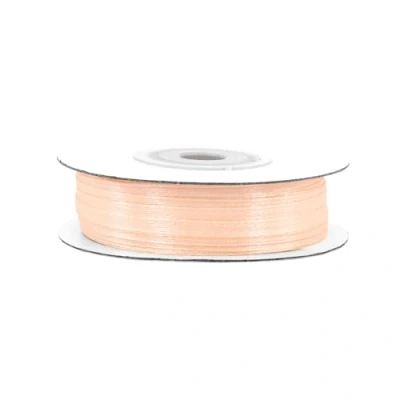 Abbildung von 50m Rolle Satinband 3mm // Schleifenband Deko Band Dekoband Geschenkband Dekoration Hochzeit Taufe (apricot 714)