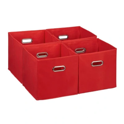 Abbildung von relaxdays Aufbewahrungsbox im 4er Set, Rot