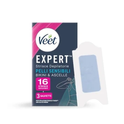 Abbildung von Veet Expert Streifen Achseln und Bikinizone Empfindliche Haut, 16 (12+4 gratis)