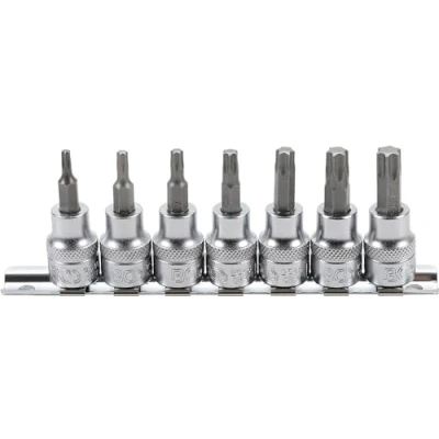 Abbildung von BGS 5108 Bit Einsatz Satz 7 tlg. 10 mm (3/8&quot;) T Profil (für Torx) T15 T50 CV Stahl