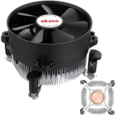 Abbildung von Akasa CPU Kühler mit 92mm PWM gesteuert Lüfter, Prozessorlüfter für PC und Computer, Kühlkörper Kupferkern, TDP 115W, Intel LGA775, LGA 1150 1151 1155 1156, LGA1200, AK 959CU