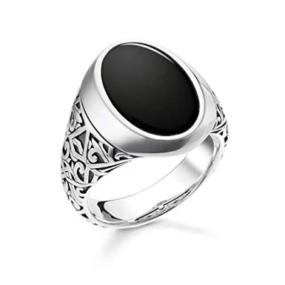 Abbildung von Thomas Sabo Herren Ring Schwarz 925 Sterling Silber TR2242 698 11
