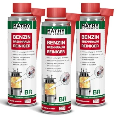Abbildung von MATHY BR Brennraumreiniger Benzin, 3 x 250 ml Dose Benzin Additiv Kolbenring Reiniger geeignet für Downsizing Motoren Kraftstoffadditiv