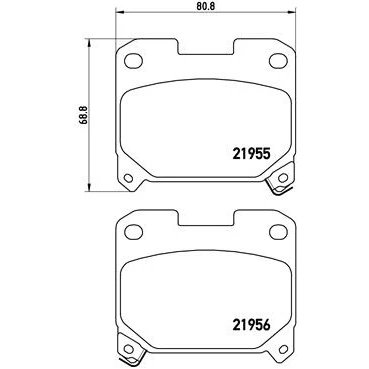 Abbildung von BREMBO P 83 091 Bremsbelagsatz mit akustischer Verschleißwarnung ohne Zubehör TOYOTA: Celica VI Coupe, Supra IV