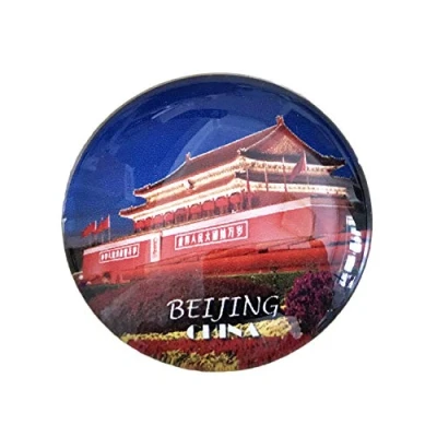 Abbildung von 3D Tiananmen Peking China Kühlschrank Kühlschrankmagnet Kristall Glas Magnet Handmade Tourist Travel Souvenir Sammlung Geschenk Whiteboard Magnetic Sticker Home Decoration