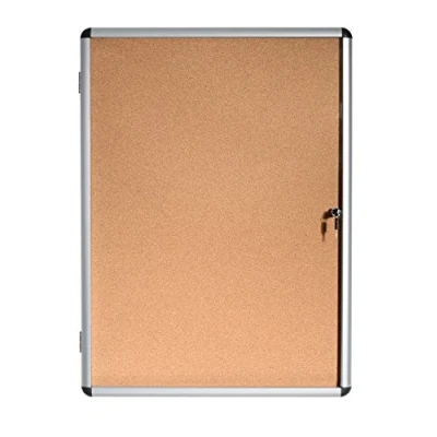 Abbildung von Bi Office Schaukasten Vitrine &quot;Enclore&quot;, Kork, geeignet für 9 x DIN A4, silberner Aluminiumrahmen, abschliessbar