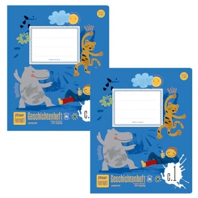 Abbildung von Formati Creativheft C.1 Quart 20 Blatt blanko+liniert, aus 100% Recyclingpapier, 2 Stück, kombinierte Lineatur für kreatives Lernen