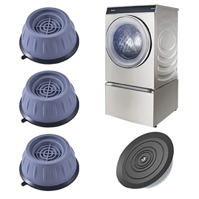 Abbildung von Newaner Schwingungsdämpfer Waschmaschine, 4 Stück Universal Vibrationsdämpfer mit Gummiunterlage, Anti Vibration Füße Dämpfer für Waschmaschinen und Trockner, Waschmaschine Antivibrationsmatte