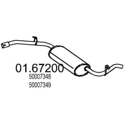 Abbildung von MTS 01.67200 Endschalldämpfer 1260 FIAT: Fiorino II Kastenwagen