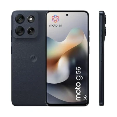 Abbildung von Motorola Moto g56 5G Smartphone (6,72“ FHD+ Display, 50 MP Kamera mit AI, 8/256 GB, 5100 mAh, Android 15) Pantone Black Oyster, inkl. Schutzcover