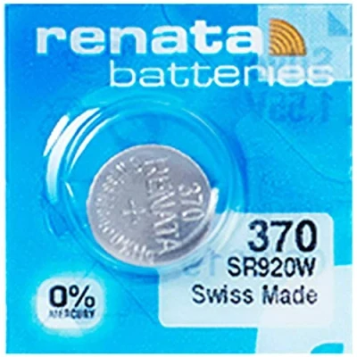 Abbildung von Renata Batterie 370 SR920W, 1,55 V, in der Schweiz hergestellt, silberfarben