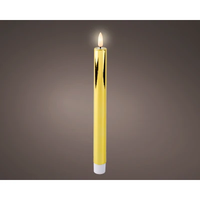 Abbildung von Lumineo LED Spitzkerze gold/warmes weiss 24,5cm Set2