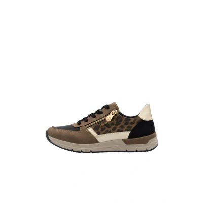 Abbildung von Rieker Damen Low Top Sneaker 58902, Frauen Halbschuhe, lose Einlage,Sportschuhe,Freizeitschuhe,Turnschuhe,Laufschuhe,braun Kombi (24),42 EU / 8 UK