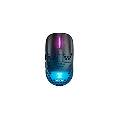 Abbildung von Xtrfy MZ1 Wireless, Ultraleichte Kabellose Gaming Maus, 2,4 GHz Funk, Einzigartige Form für Optimales Zielen, RGB Beleuchtung, Wiederaufladbar, Schwarz
