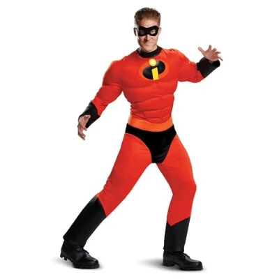 Abbildung von Disguise Herrenkostüm Mr. Incredible Classic Muscle für Erwachsene, Rot/Ausflug, einfarbig (Getaway Solids), XXL (50 52)